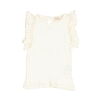 Buho Ecru Baby Rib Ruffle Tee