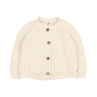 Buho Ecru Baby Cotton Knit Cardigan