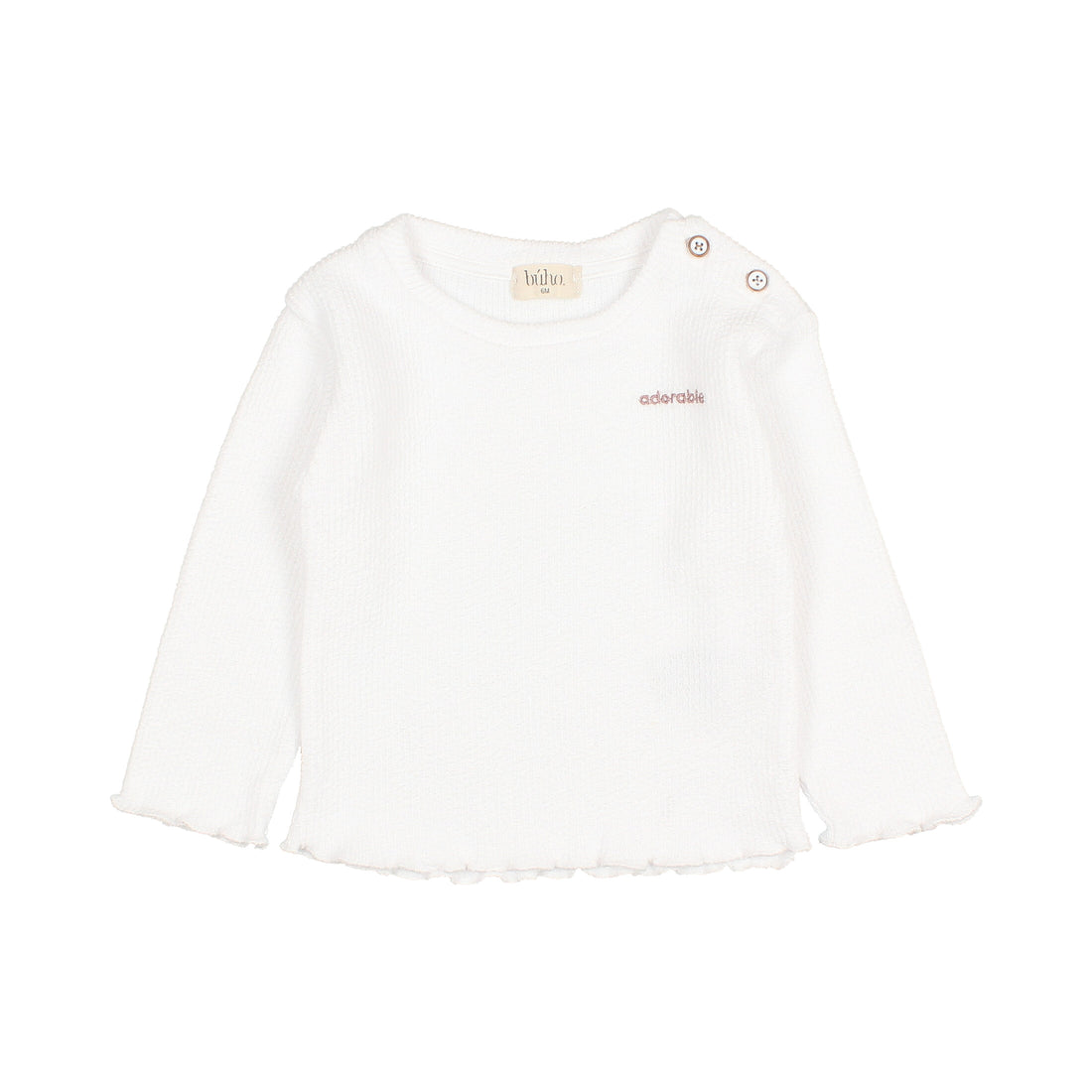 Buho White Baby Rib Cordele Sweatshirt