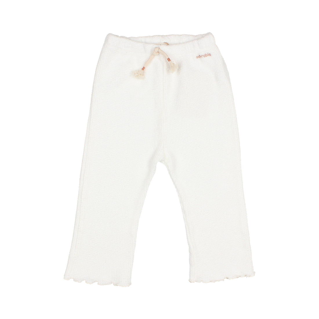 Buho White Baby Rib Cordele Pants