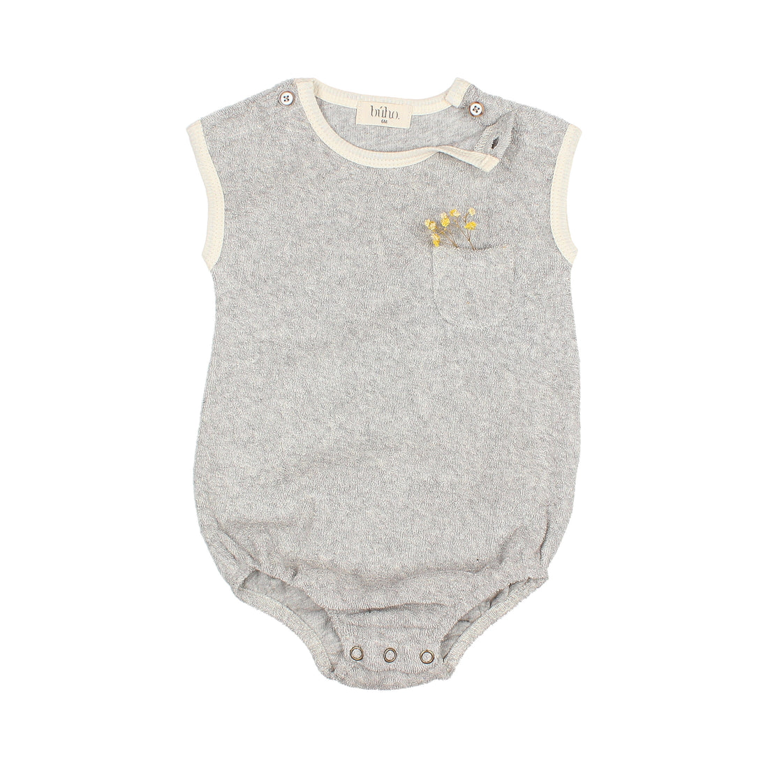 Buho Grey Baby Terry Cloth Romper