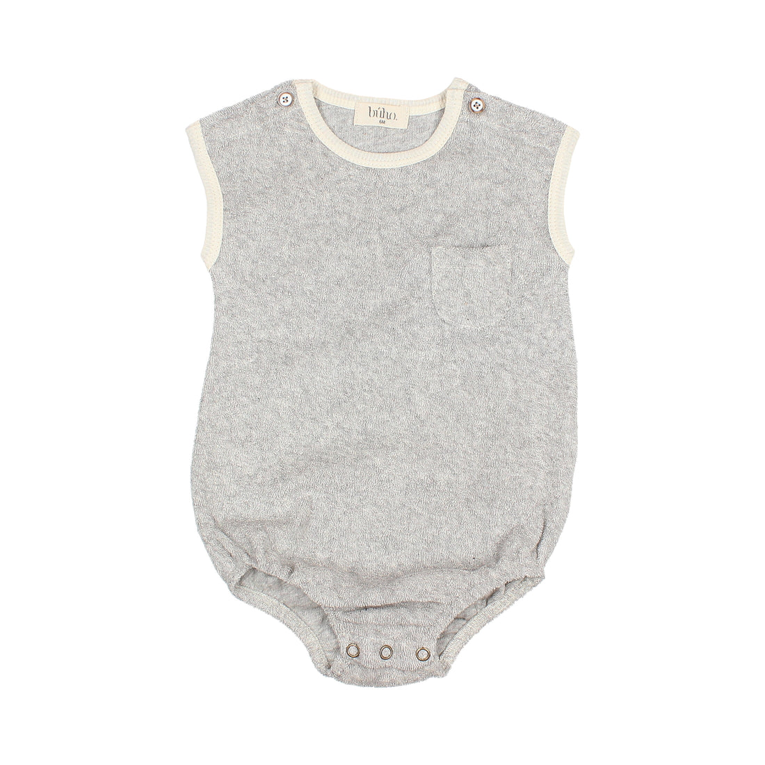 Buho Grey Baby Terry Cloth Romper
