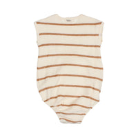 Buho Ecru Stripes Baby Terry Cloth Romper
