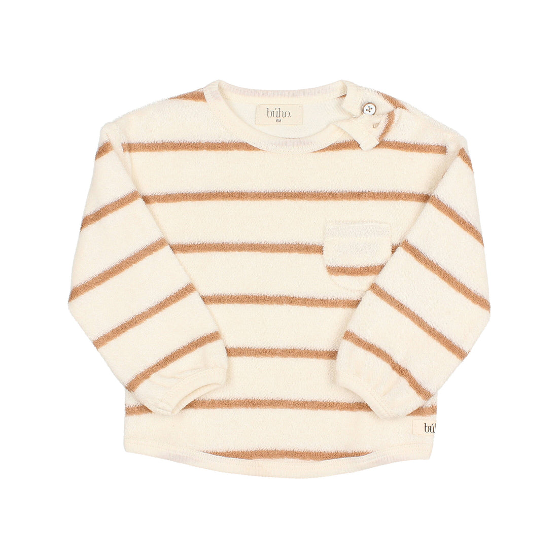 Buho Ecru Stripes Baby Terry Cloth Sweatshirt