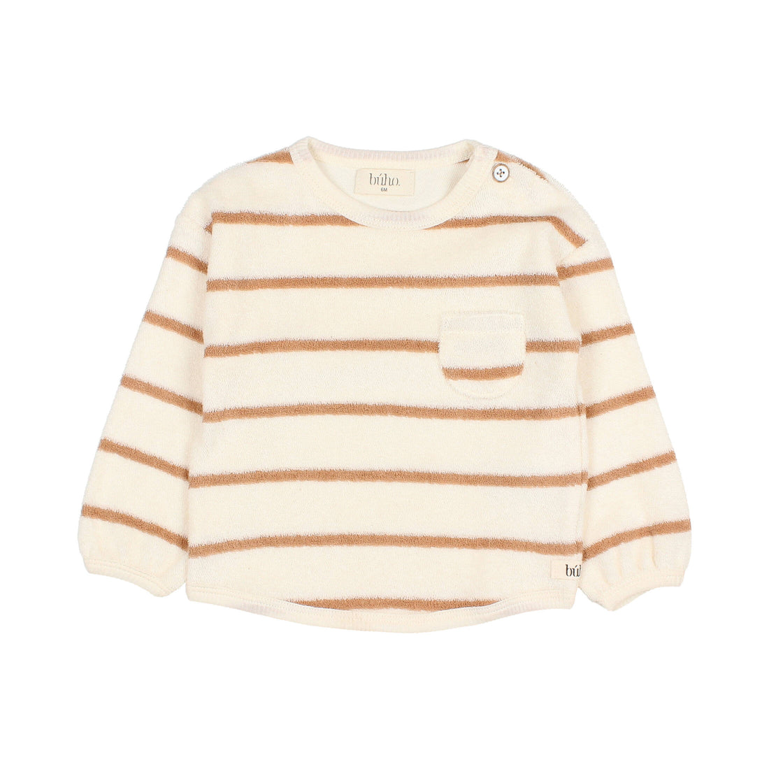 Buho Ecru Stripes Baby Terry Cloth Sweatshirt