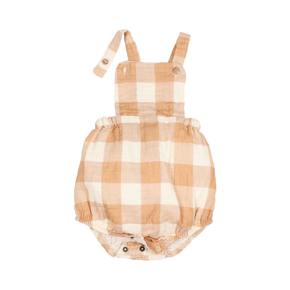 Buho Caramel Baby Gingham Romper