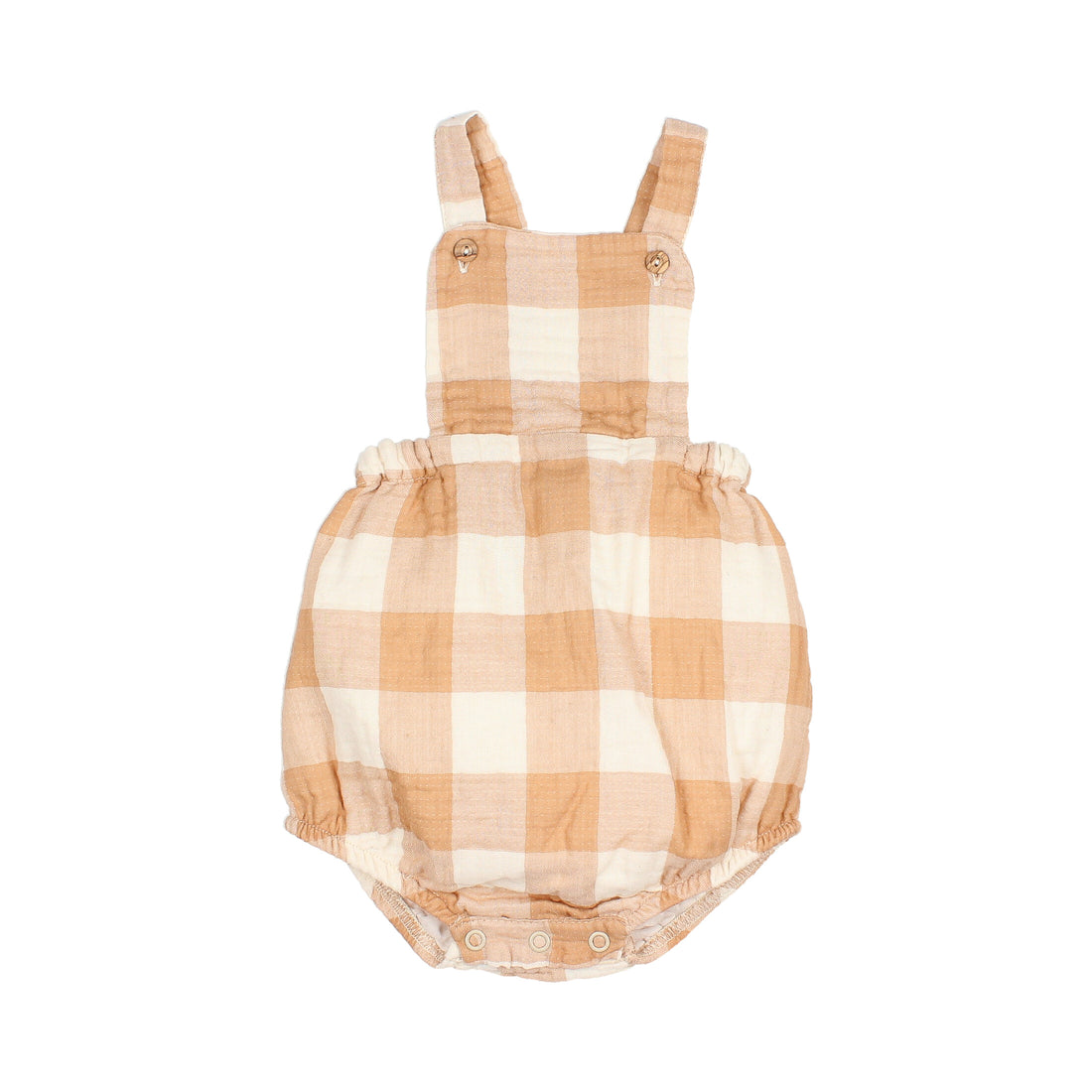 Buho Caramel Baby Gingham Romper
