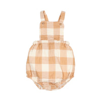 Buho Caramel Baby Gingham Romper
