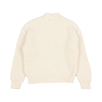 Buho Ecru Cotton Knit Cardigan