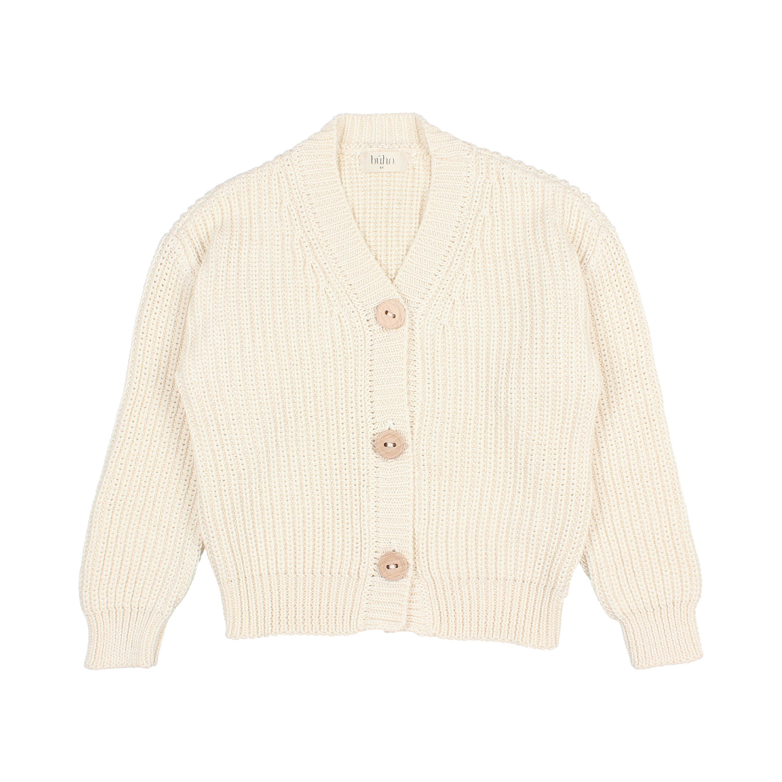 Buho Ecru Cotton Knit Cardigan