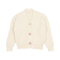 Buho Ecru Cotton Knit Cardigan