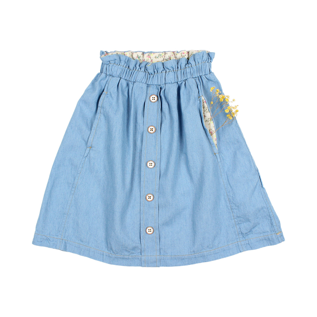 Buho Denim Midi Skirt
