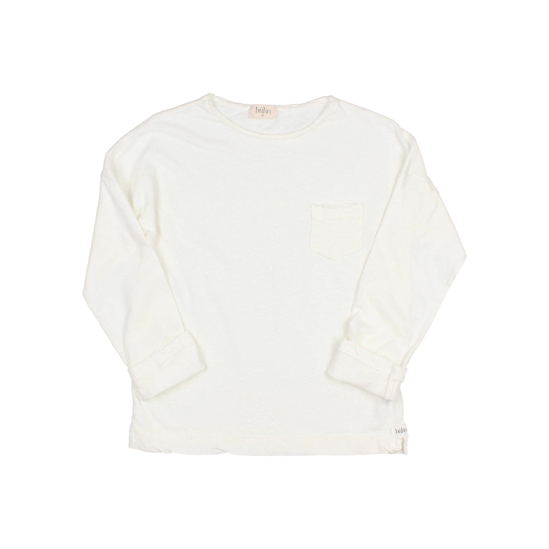 Buho Ecru Long Sleeves Linen T-Shirt