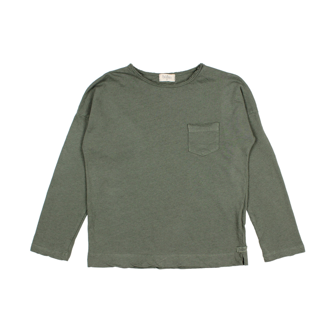 Buho Kaki Long Sleeves Linen T-Shirt