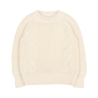 Buho Ecru Cotton Knit Sweater