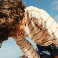 Buho Ecru Stripes Terry Cloth Sweatshirt