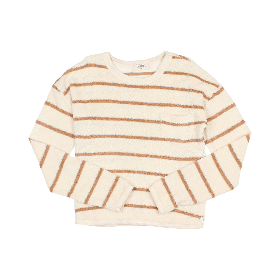 Buho Ecru Stripes Terry Cloth Sweatshirt