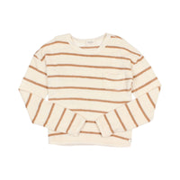 Buho Ecru Stripes Terry Cloth Sweatshirt