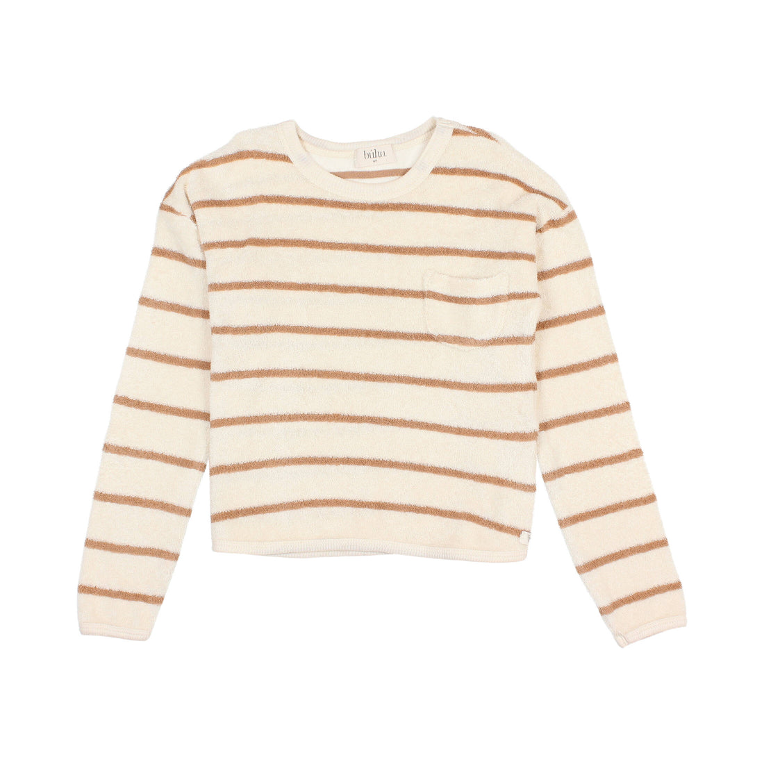 Buho Ecru Stripes Terry Cloth Sweatshirt