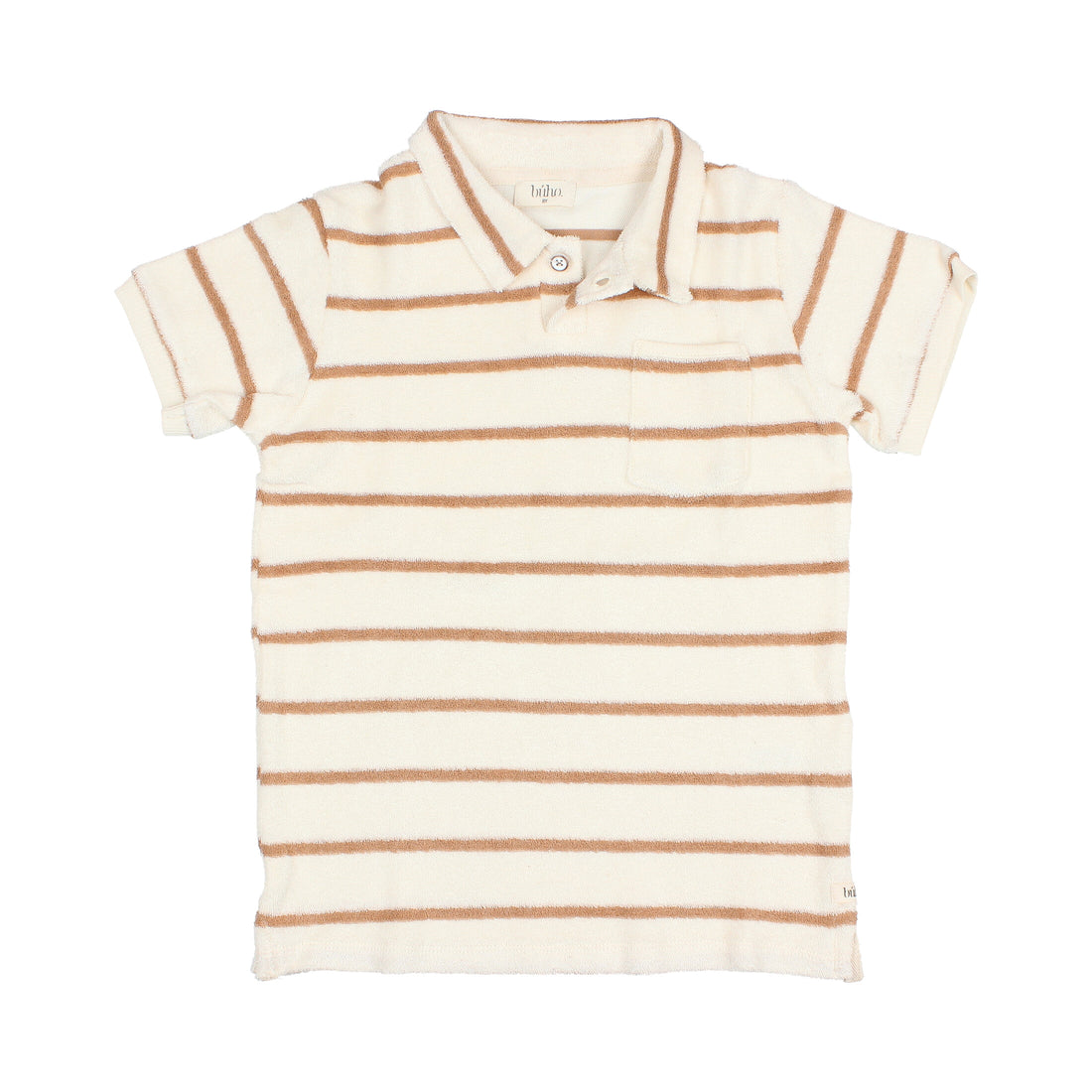 Buho Ecru Stripes Terry Cloth Polo