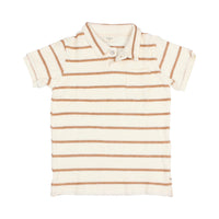 Buho Ecru Stripes Terry Cloth Polo
