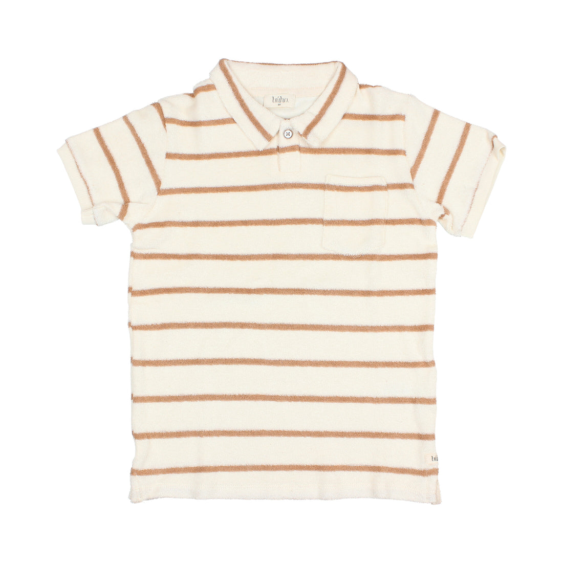 Buho Ecru Stripes Terry Cloth Polo