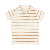 Buho Ecru Stripes Terry Cloth Polo