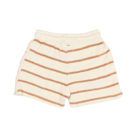 Buho Ecru Stripes Terry Cloth Shorts