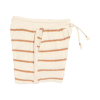 Buho Ecru Stripes Terry Cloth Shorts