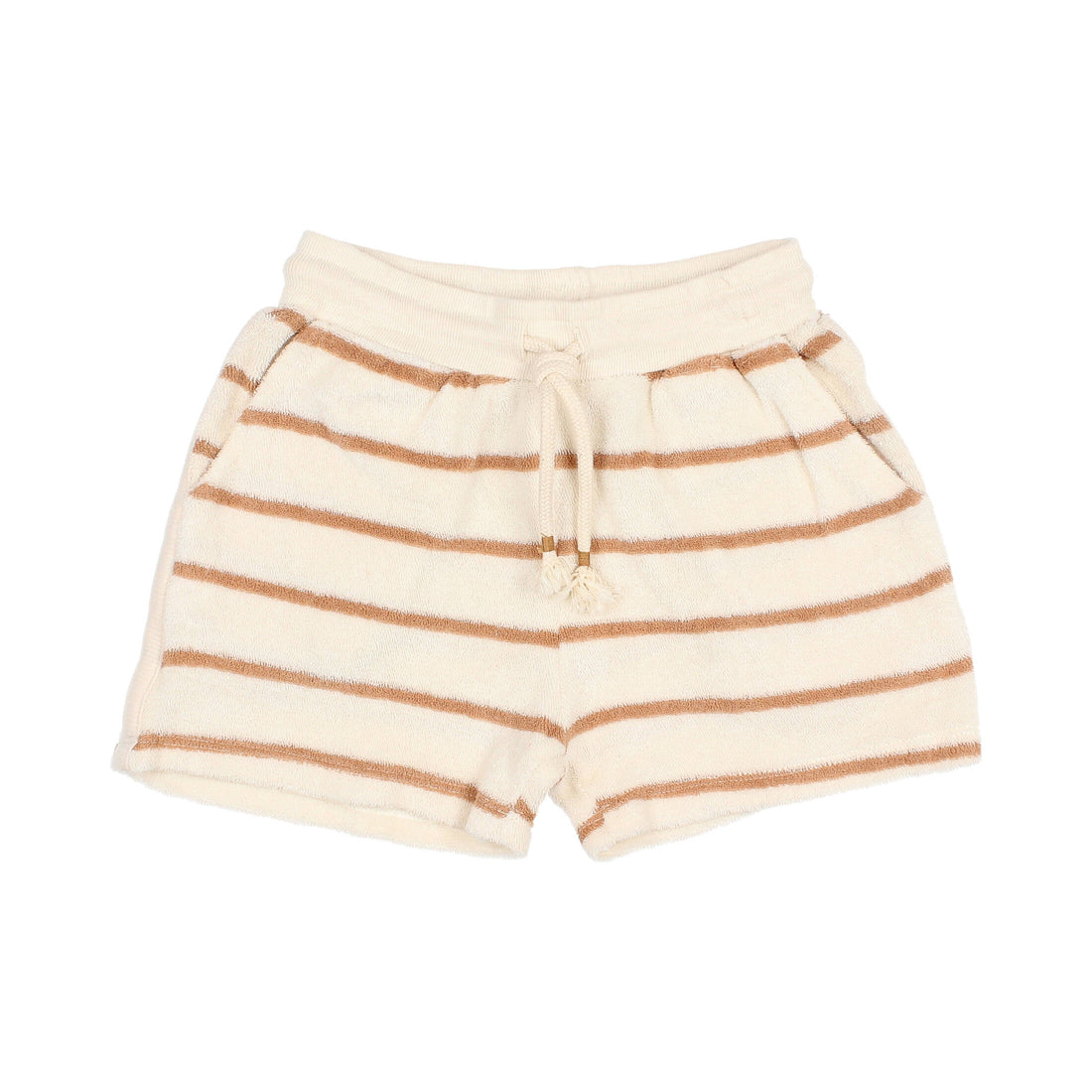 Buho Ecru Stripes Terry Cloth Shorts