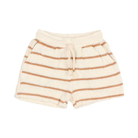 Buho Ecru Stripes Terry Cloth Shorts