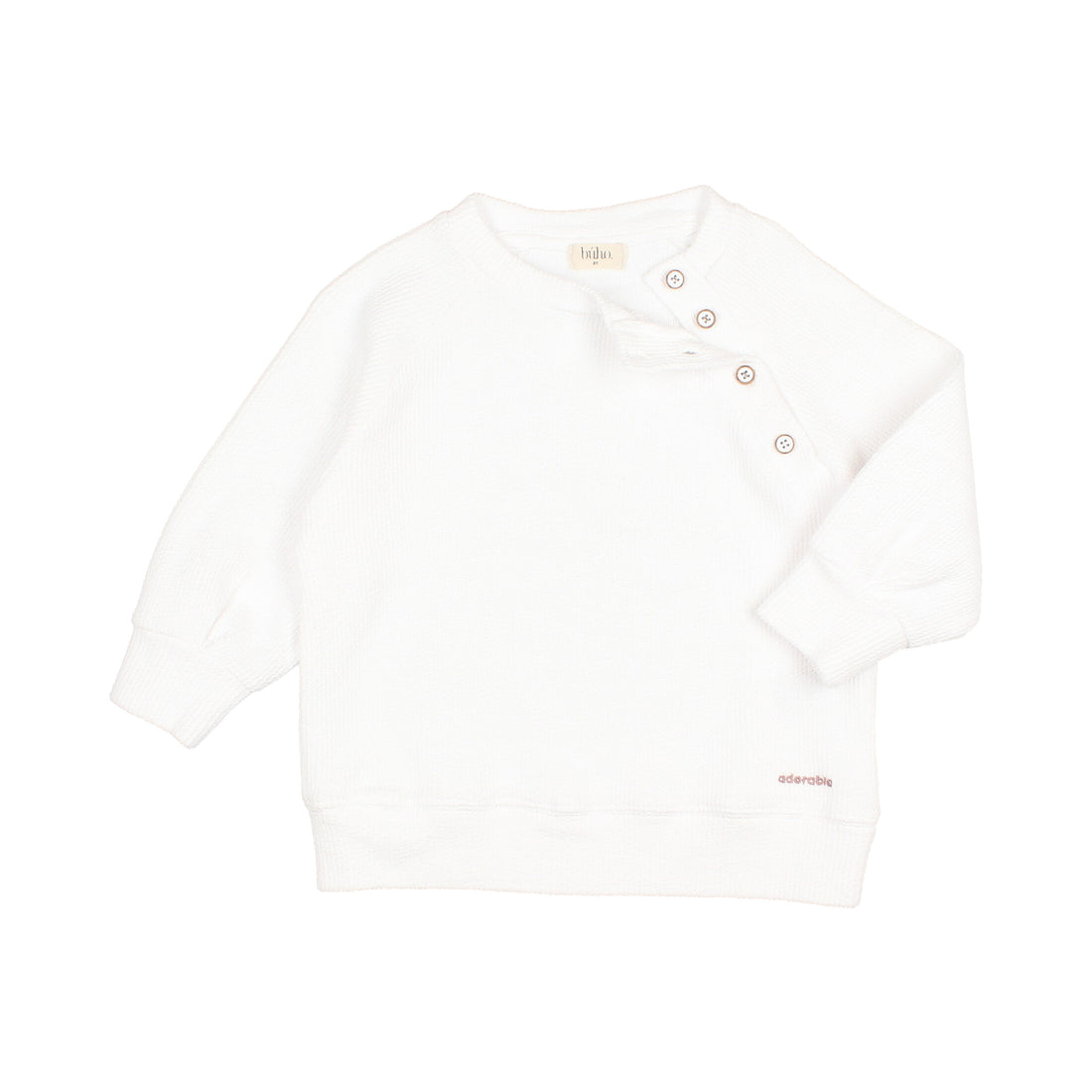 Buho White Rib Cordele Sweatshirt