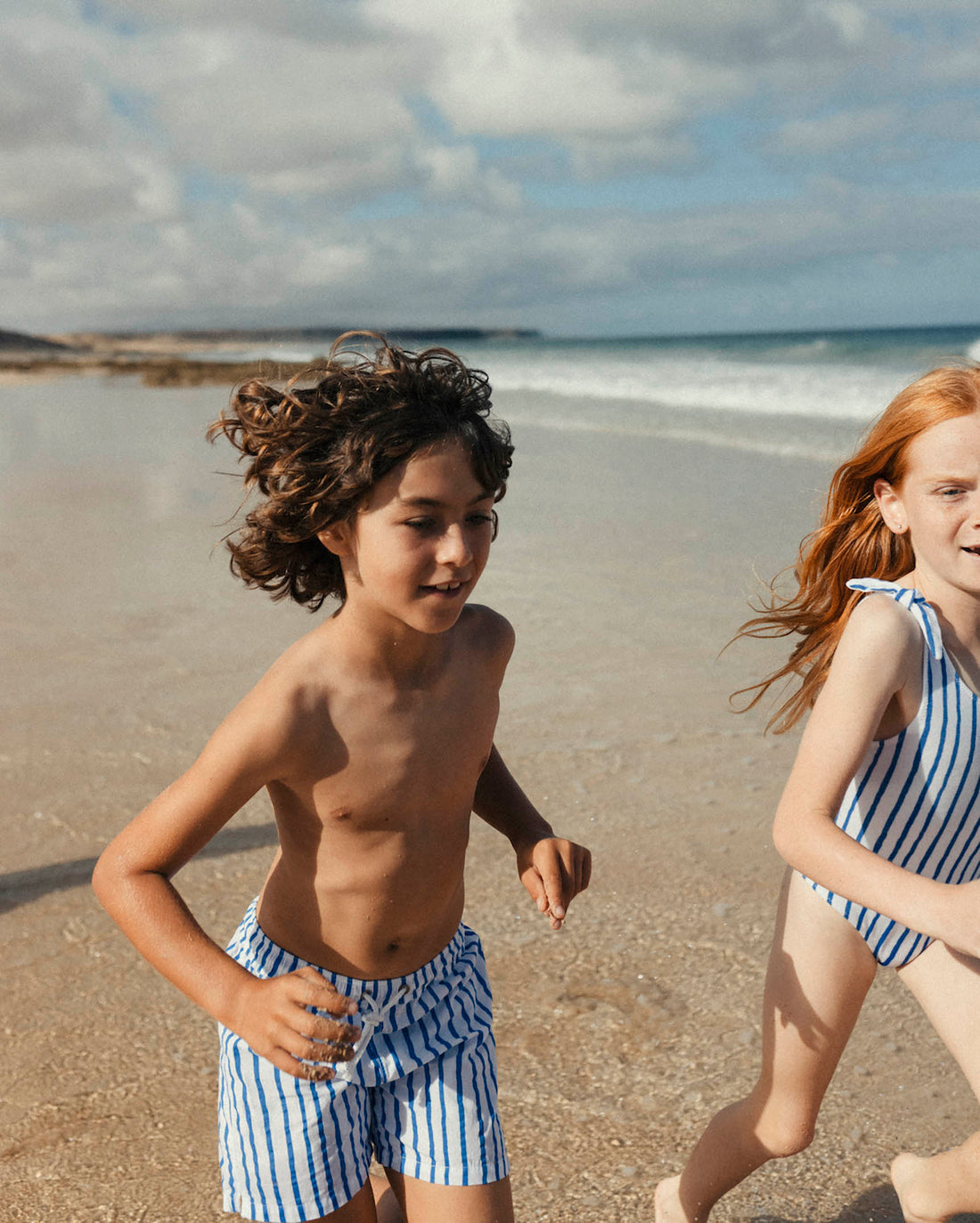 Buho Navy Striped Swim Shorts