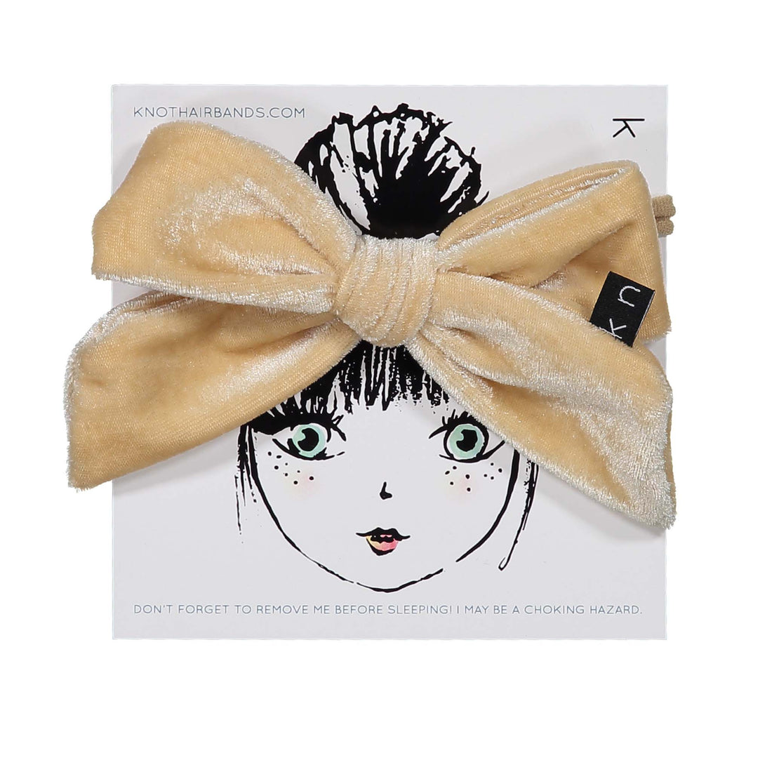 Knot Hairbands Velvet Bow Band // Cream
