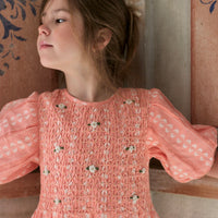 Bonjour Diary Strawberry Vanilla Jacquard Smocks Blouse