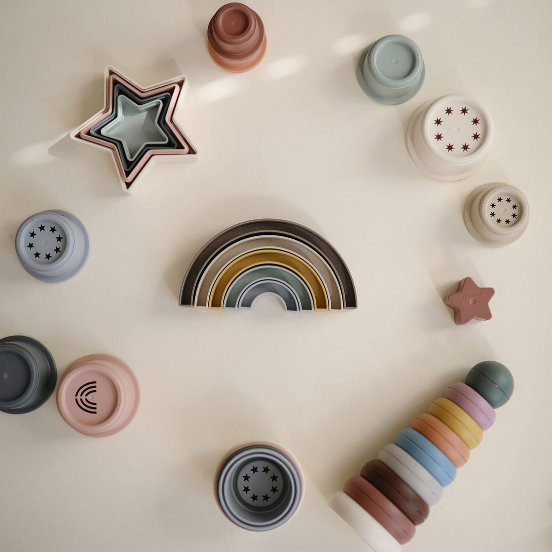 Mushie Rainbow Stacker Toy - Hillside