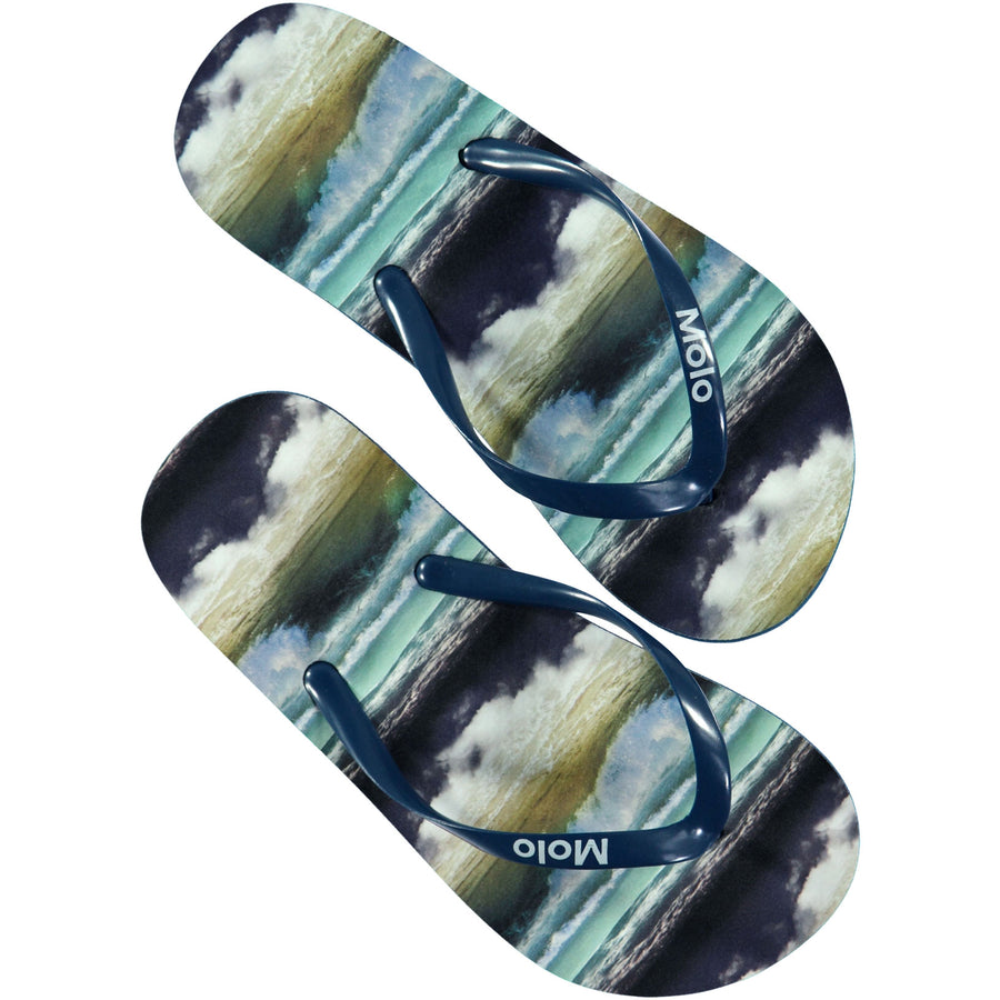 Molo Ocean Stripe Zeppo Flip Flops