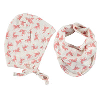 Molo Mini Horse Rose Nilo Hat And Bib Set
