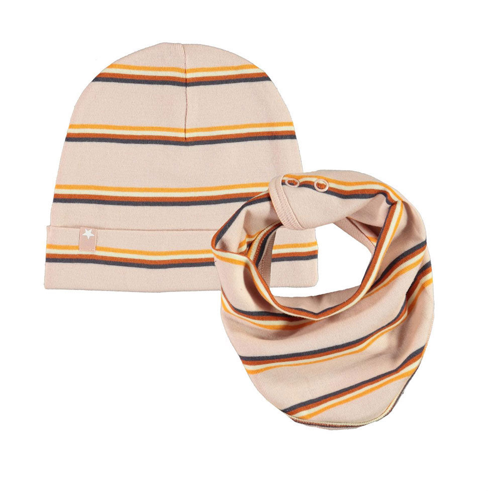 Molo Cameo Stripe Noe Hat And Bib Set Baby Hat