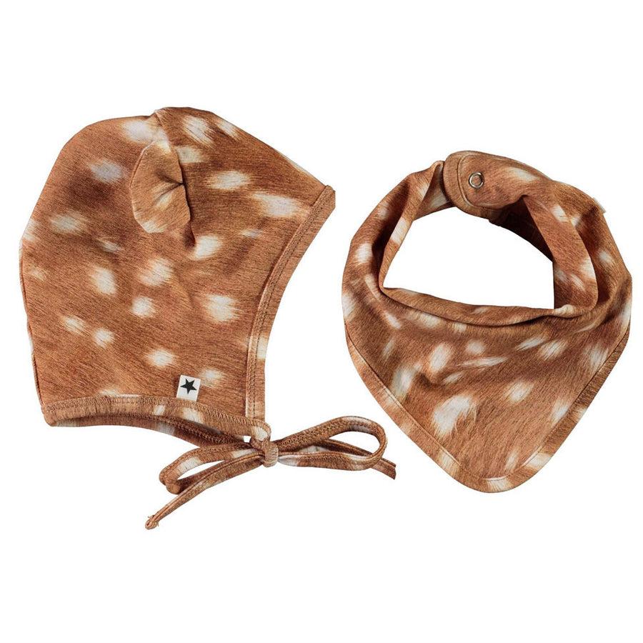Molo Baby Fawns Nilo Hat And Bib Set Baby Hat