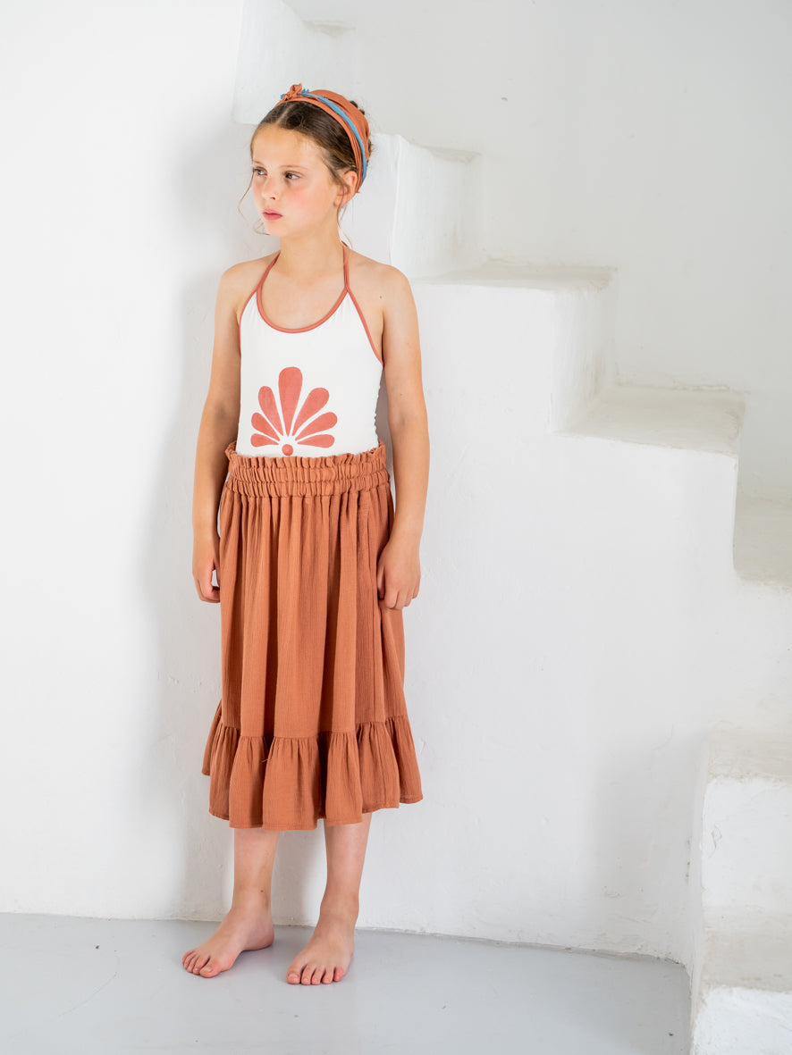 Belle Chiara Lycra Beige Anthemion Swimsuit