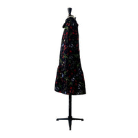 Lemoniez Flower Print Black Ruffled Hem Tango Dress