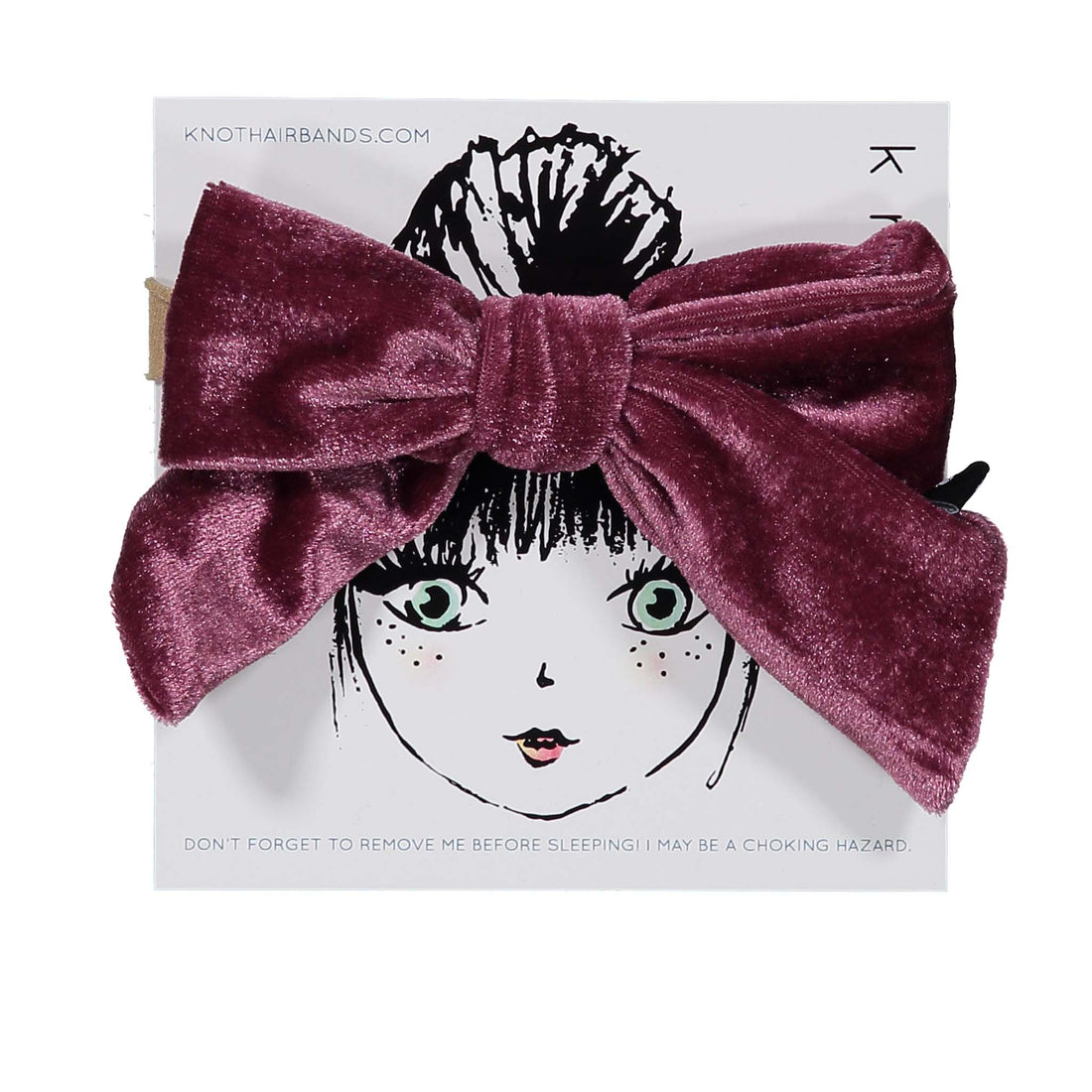 Knot Hairbands Velvet Bow Band // Berry