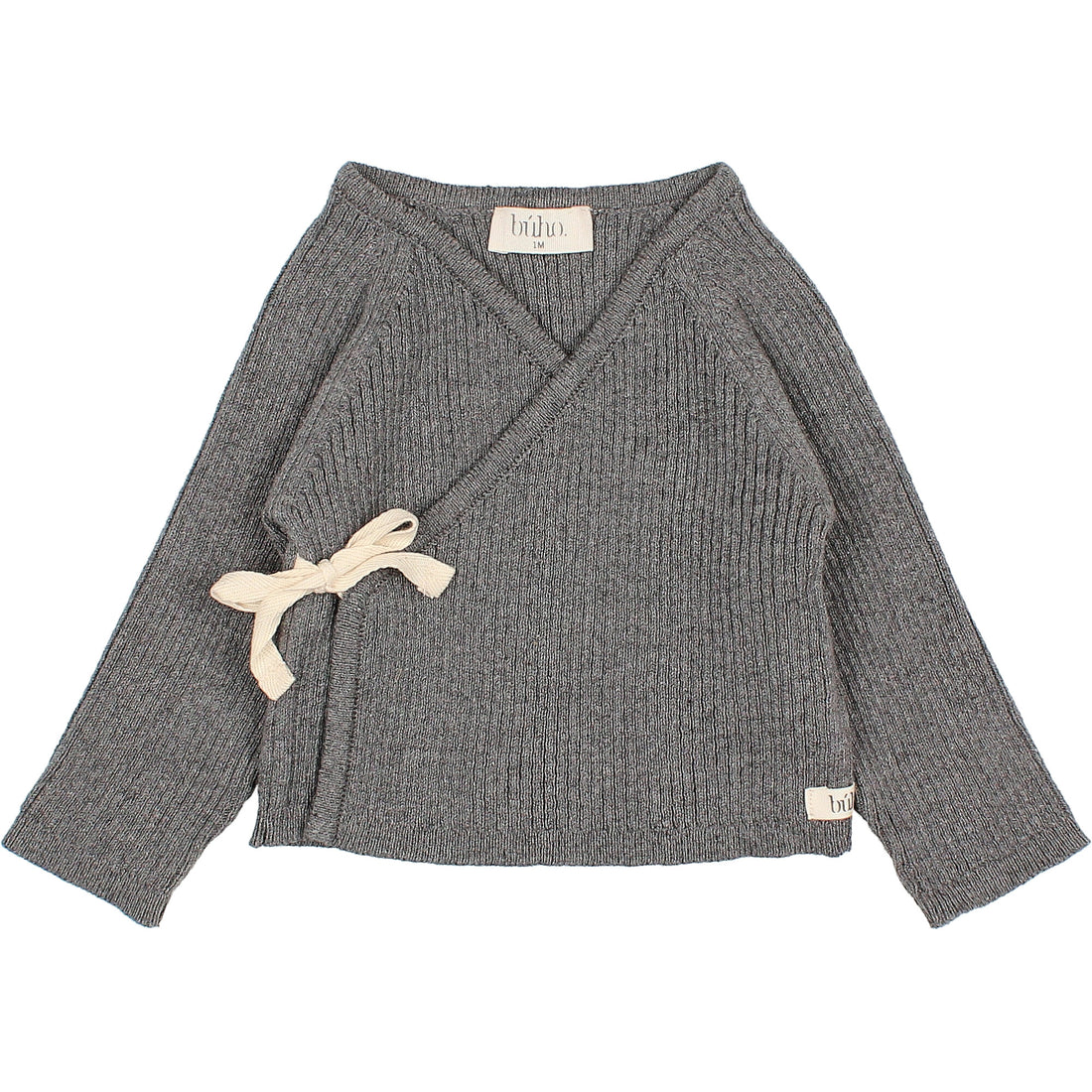Buho Dark Grey NB Crossed Cardigan