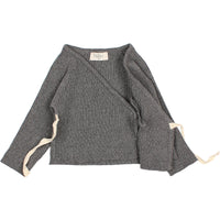 Buho Dark Grey NB Crossed Cardigan