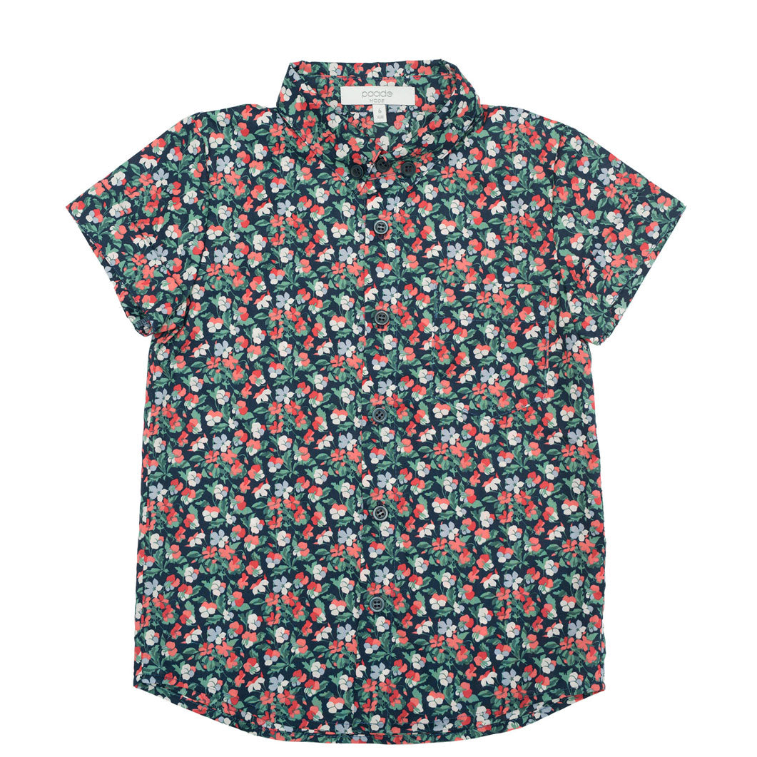 Paade Mode Red Pansy Liberty Cotton Shirt