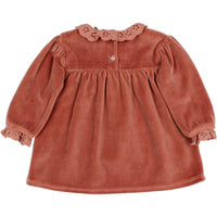 Buho Old Rose Baby Velvet Dress