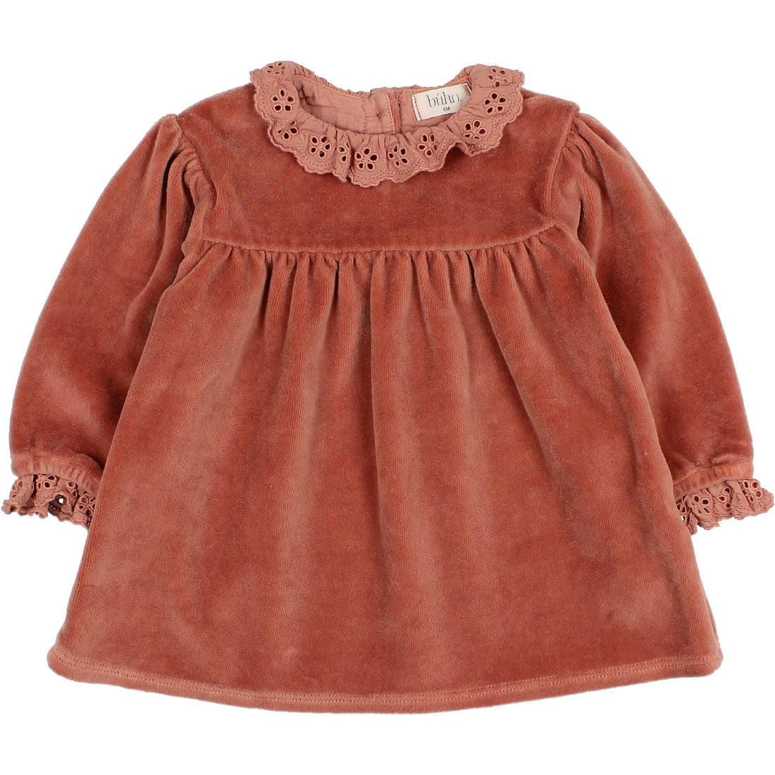 Buho Old Rose Baby Velvet Dress