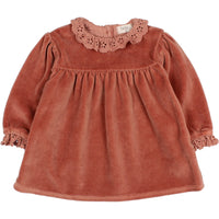 Buho Old Rose Baby Velvet Dress