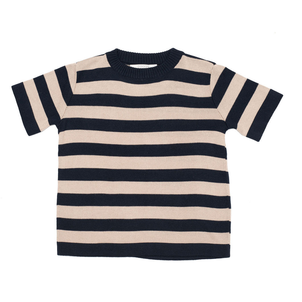 Paade Mode Striped Blue Pansy Knit Tee